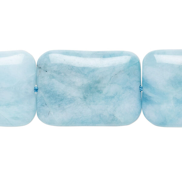 "Larimar" 1pkg1, puffed rectangle bead 8 inch 25x18mm image number 0