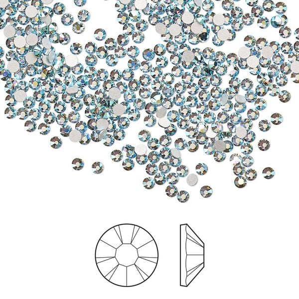 Flat back 1440pk smoked sapphire AB foil back, Preciosa MAXIMA Czech crystal rhinestone 1.7-1.9mm chaton rose round SS5 image number 0