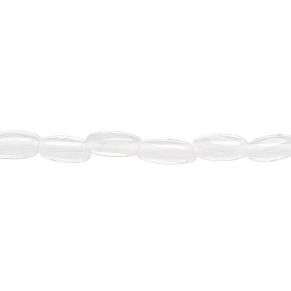 Quartz crystal 1pkg1, hand-cut oval bead natural 15.5-16 inch 10x4mm image number 0