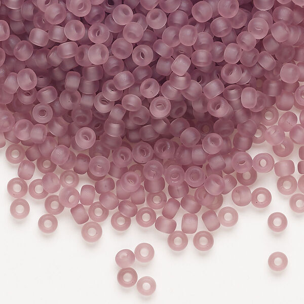 Seed bead, Miyuki, glass, pkg/50g, #8 rocaille, translucent matte smoky amethyst (RR-142F). image number 0