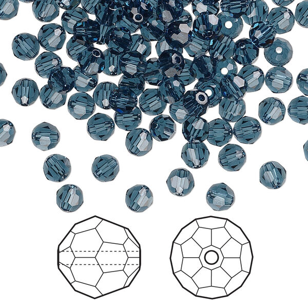 Bead 720pk Montana, Swarovski® 4mm round 5000 image number 0