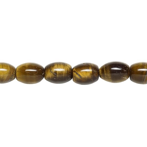 Tigereye 1pkg1, oval bead natural 15.5-16 inch 8x6mm image number 0
