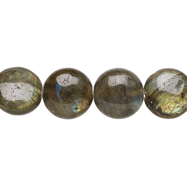 Labradorite 1pkg1, flat round bead natural 15.5-16 inch 12mm image number 0