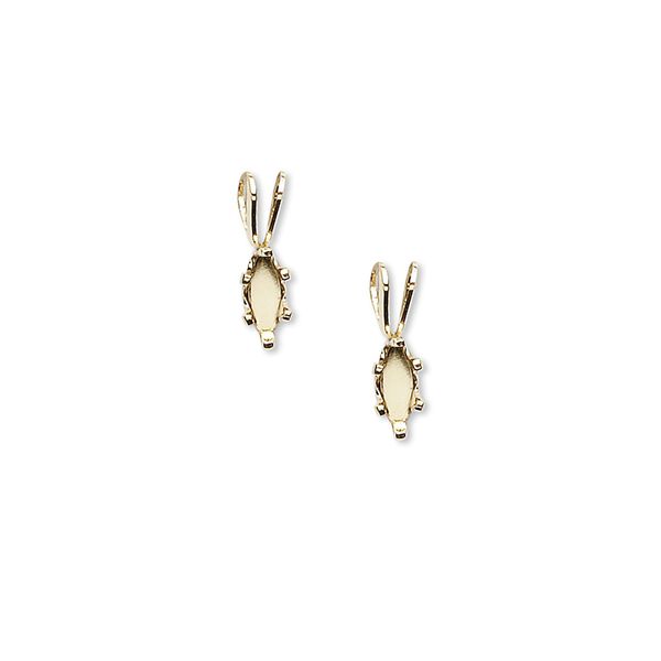 Pendant, Snap-Tite®, 14Kt gold-filled, 6x3mm 6-prong marquise setting. Sold per pkg of 2. image number 0
