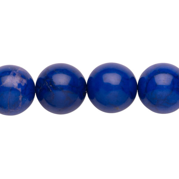 Howlite 1pkg1, round bead 15.5-16 inch 12mm image number 0