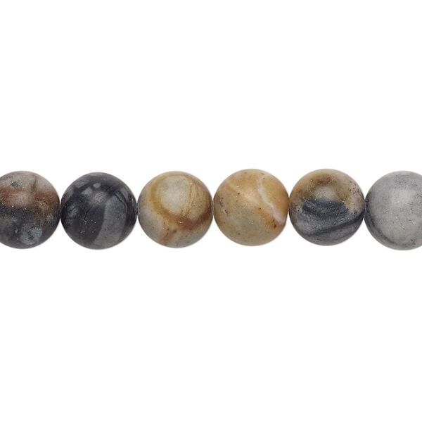 Picasso "jasper" 1pkg1, matte round bead natural 15.5-16 inch 8mm image number 0