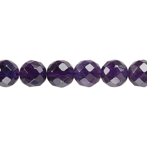 Amethyst 1pkg1, faceted round bead natural 15.5-16 inch 8mm image number 0