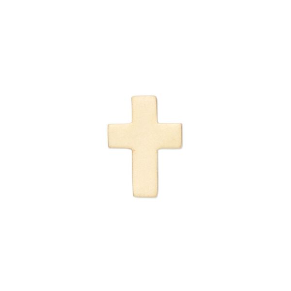 Link, "vermeil," 15x11mm matte cross. Sold individually. image number 0