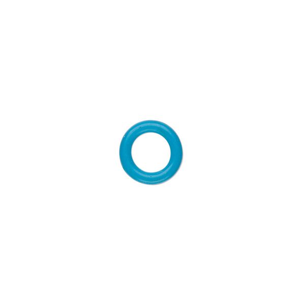 Component, Oh! Ring™, silicone, light blue, 10mm round with 6mm hole. Sold per pkg of 300. image number 0