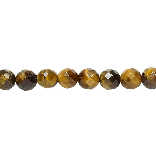 Tigereye 1pkg1, faceted round bead natural 15.5-16 inch 6mm image number 0
