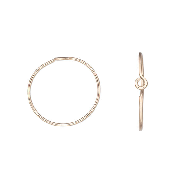 Hoop, 14Kt gold-filled, 15mm round. Sold per pkg of 5 pairs. image number 0