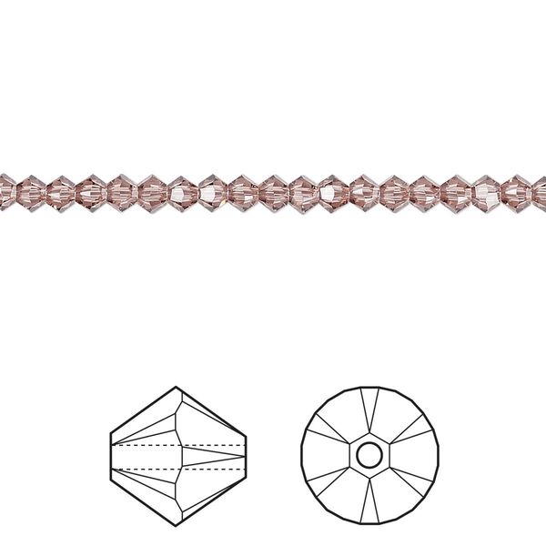Bead 1440pk blush rose, Swarovski® 3mm XILION bicone 5328 image number 0