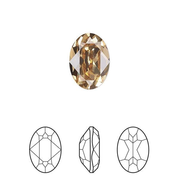 Fancy stone 12pk light Colorado topaz foil back, Crystal Passions® 14x10mm oval 4120 image number 0