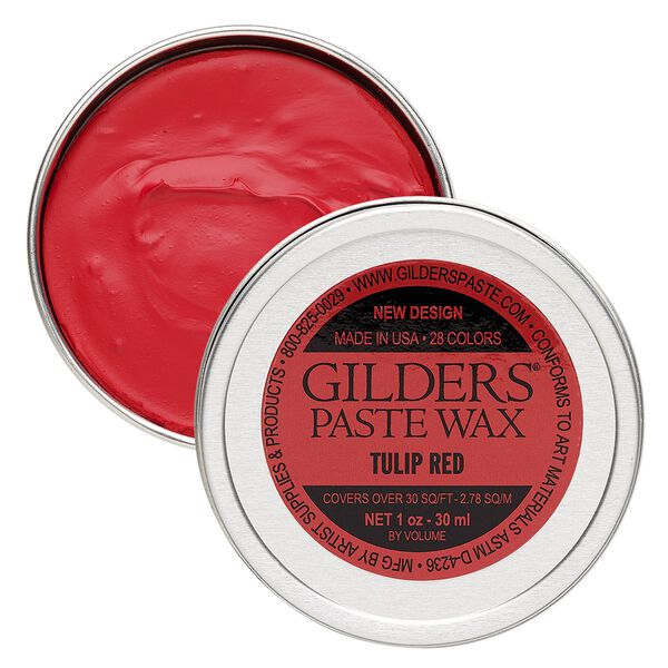 Wax paste, Gilders Paste®, pkg/1-ounce tin, tulip red. image number 0