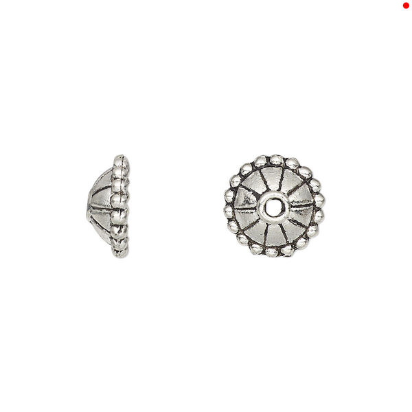 Bead cap, antique silver-plated "pewter" (zinc-based alloy), 11x5mm cone, fits 8-16mm bead. Sold per pkg of 50. image number 0