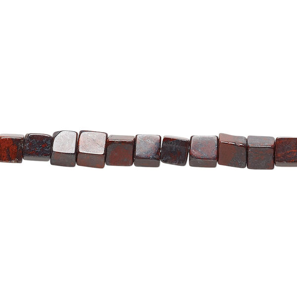 Brecciated jasper 1pkg1, cube bead natural 15.5-16 inch 4mm image number 0