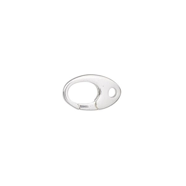 Clasp, triggerless lobster claw, sterling silver, 14x8mm oval. Sold individually. image number 0