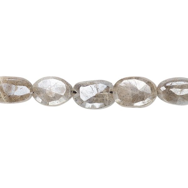 Labradorite 1pkg1, luster hand-cut faceted puffed oval bead 8 inch 10x6mm-12x8mm image number 0