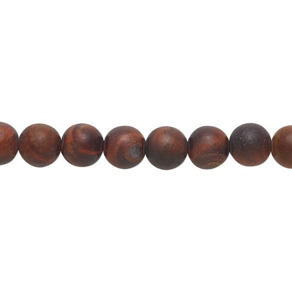 Red tigereye 1pkg1, matte round bead 8 inch 6mm image number 0