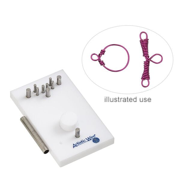 Jig, Artistic Wire® Findings Forms™, Beadalon®, toggle clasp, acrylic / steel / stainless steel, white and blue, 2 x 1-1/4 inch rectangle. Sold per 2-piece set. image number 0