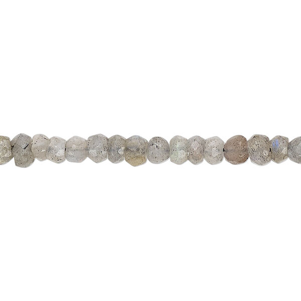 Labradorite 1pkg1, hand-cut faceted rondelle bead natural 13 inch 4x2mm-6x4mm image number 0