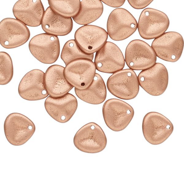 Drop, Preciosa, Czech pressed glass, opaque copper, 8x7mm triangular teardrop. Sold per pkg of 30. image number 0