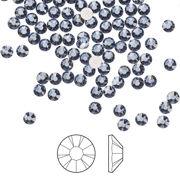Flat back 144pk denim blue foil back, Preciosa MAXIMA Czech crystal hotfix rhinestone 3-3.2mm chaton rose round SS12 image number 0