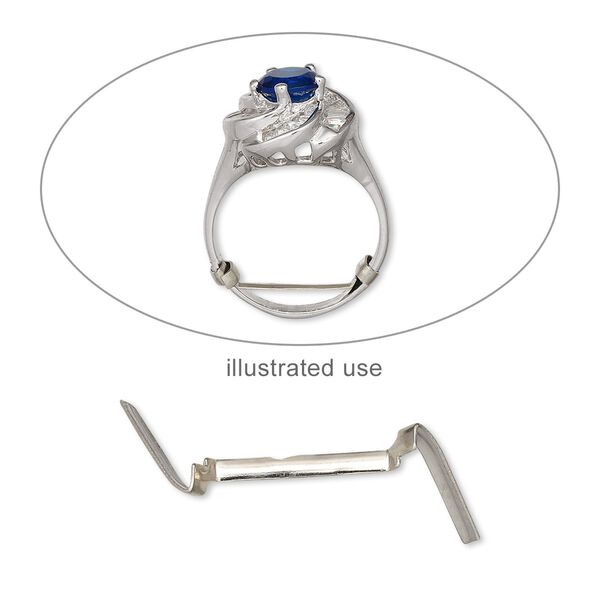 Ring guard, 12KtW white gold-filled, medium, fits 2.75mm to 5mm wide shanks. Sold per pkg of 2. image number 0