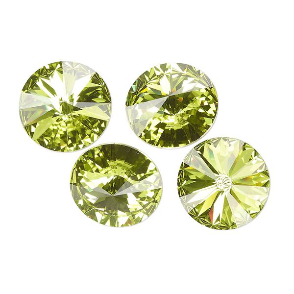 Chaton 4pk citrus green foil back, Crystal Passions® 14mm rivoli 1122 image number 0