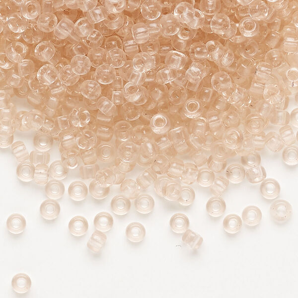 Seed bead, Miyuki, glass, pkg/250g, #8 rocaille, transparent pink mist (RR-155). image number 0