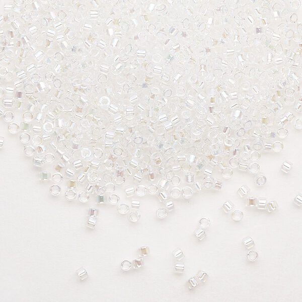 Seed bead, Delica®, glass, pkg/250g, #11 round, translucent rainbow crystal clear (DB-0051). image number 0
