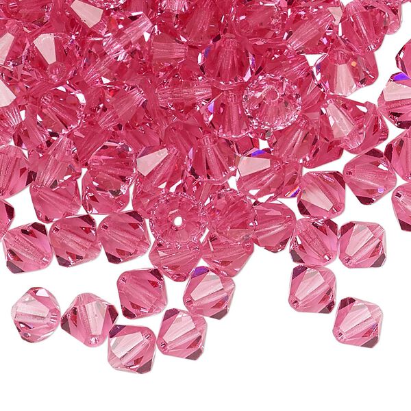 Bead 144pk rose, Preciosa Czech crystal 6mm bicone image number 0
