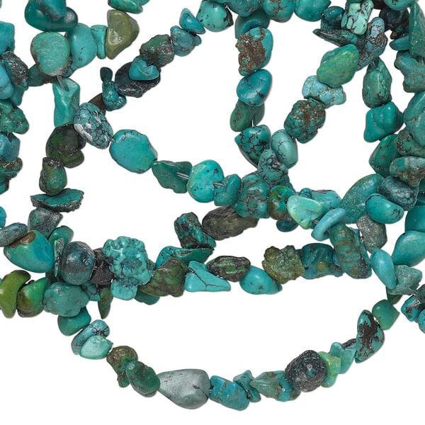 Turquoise 1pkg1, chip / nugget bead 32 inch medium / mini image number 0