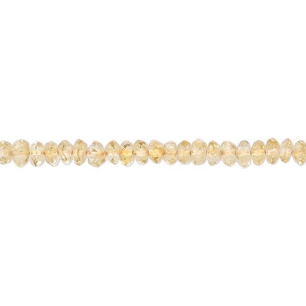 Citrine 1pkg1, hand-cut faceted rondelle saucer bead 14 inch 3x1mm-5x3mm image number 0