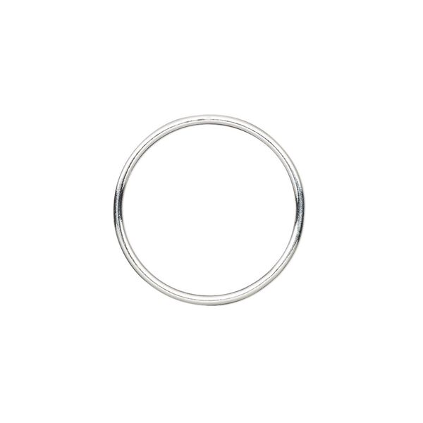 Jump ring, sterling silver, 20mm soldered round, 18.2mm inside diameter, 19 gauge. Sold per pkg of 2. image number 0