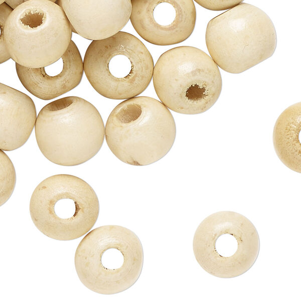 Bead, wood (waxed), 10mm round. Sold per 2-ounce pkg, approximately 216 beads. image number 0