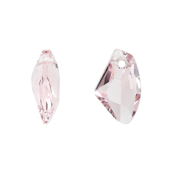 Drop 1pk light rose, Crystal Passions® 19x11mm pendant galactic vertical 6656 image number 0