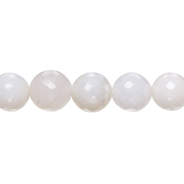 Blue chalcedony 1pkg1, hand-cut faceted round bead natural 8 inch 9-10mm image number 0