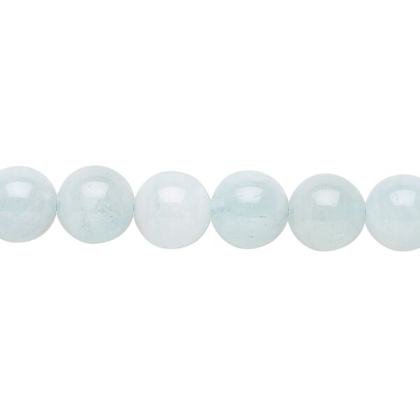 Aquamarine 1pkg1, round bead 15.5-16 inch 8mm image number 0