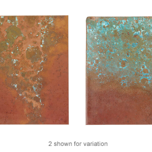 Sheet, Lillypilly, copper, rojo patina, 3-inch single-sided square, 36 gauge. Sold individually. image number 0