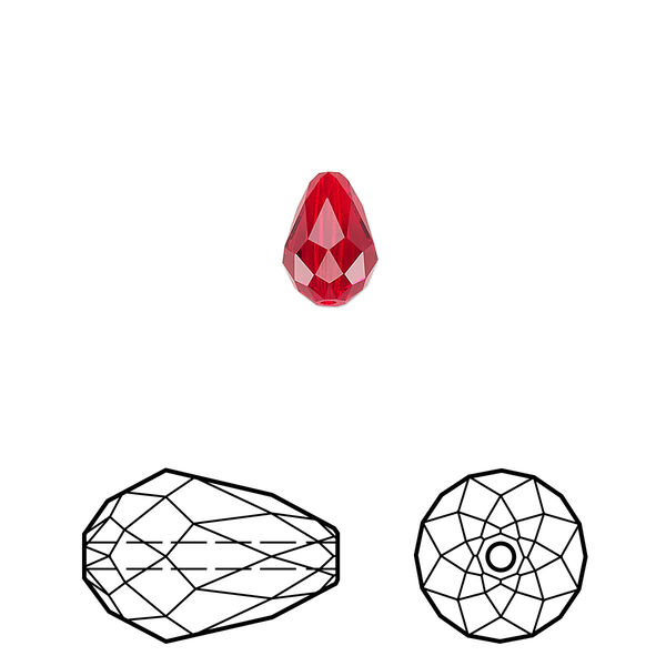 Bead 144pk light Siam, Crystal Passions® 9x6mm teardrop 5500 image number 0