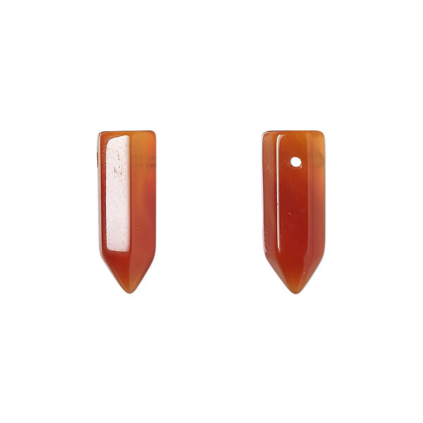 Red agate 1pkg2, hand-cut top-drilled point bead 16x5mm-19x6mm image number 0