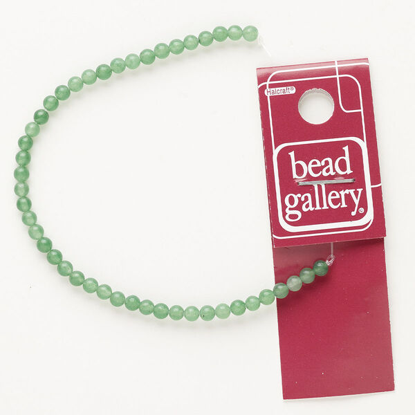 Green aventurine 1pkg1, round bead natural 6 inch 3-4mm image number 0