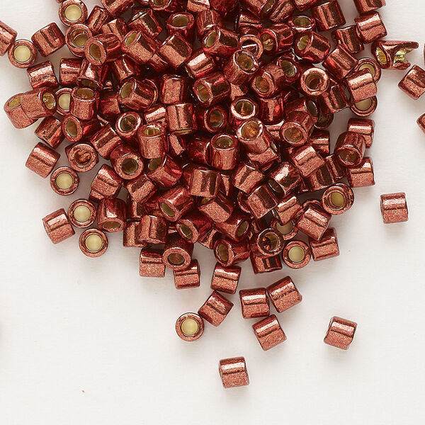Seed bead, Delica®, glass, pkg/50g, #8 round, Duracoat® opaque galvanized dark berry (DBL-1842). image number 0