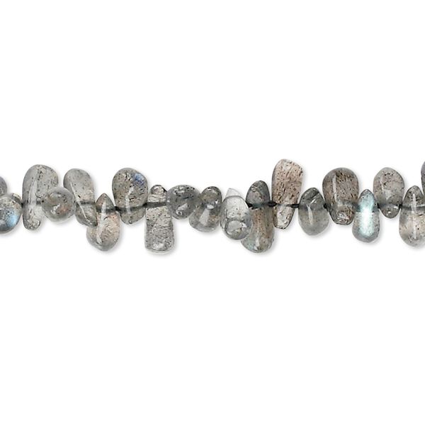 Labradorite 1pkg1, hand-cut top-drilled teardrop bead natural 15.5-16 inch 6x3mm-9x4mm image number 0