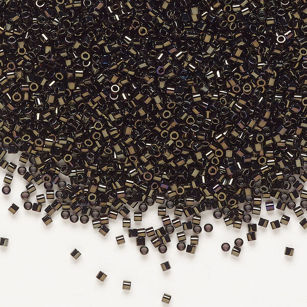 Seed bead, Delica®, glass, pkg/250g, #15 round, opaque metallic iris brown (DBS-0007). image number 0