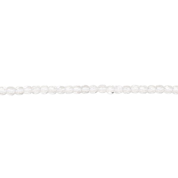 Bead, Czech fire-polished glass, transparent clear, 2mm faceted round. Sold per pkg of 1,200 (1 mass). image number 0