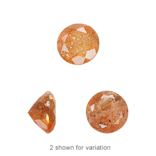 Sunstone 1pkg1, hand-cut undrilled faceted round gem natural 12mm image number 0