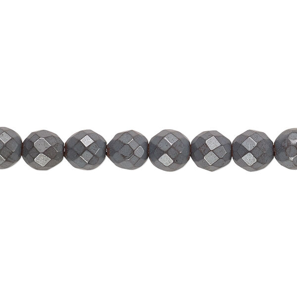 Hemalyke™ 1pkg1, matte faceted round bead 15.5-16 inch 6mm image number 0