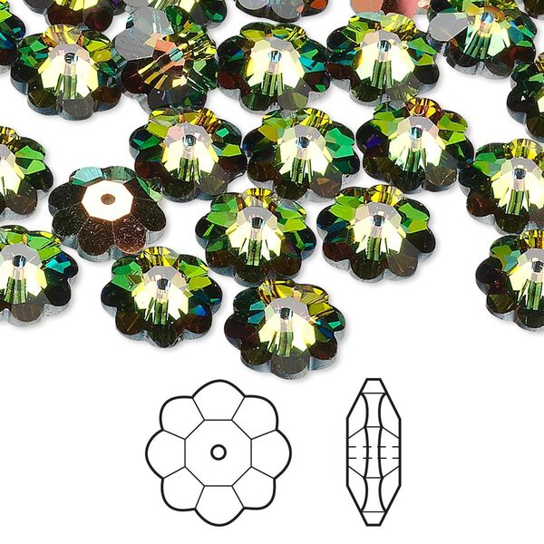 Margarita flower 288pk crystal vitrail medium, Swarovski® 10x3.5mm 3700 image number 0